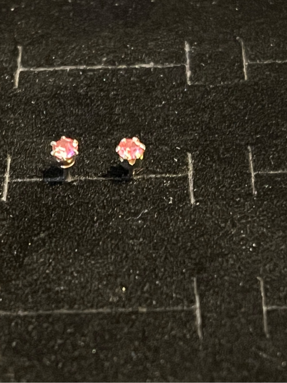 Pair of pink stud earrings